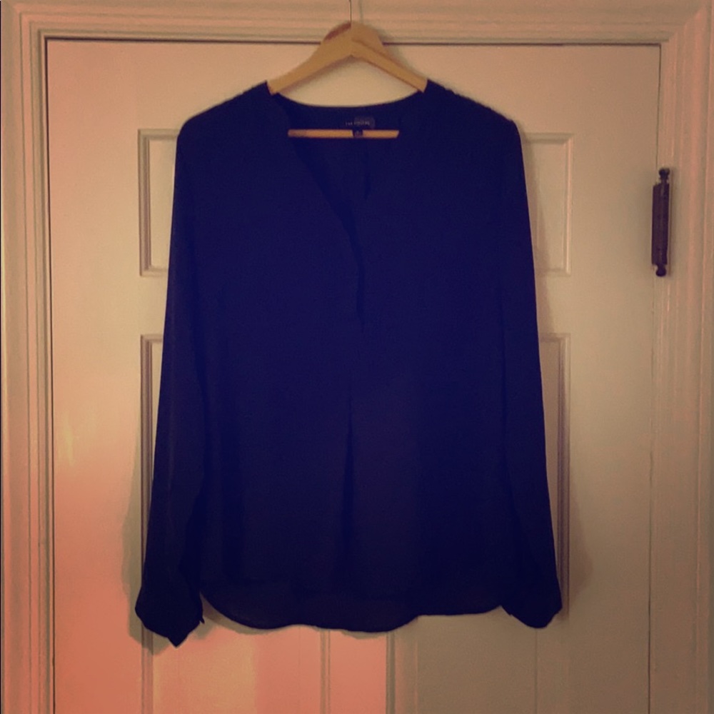 The Limited long sleeve navy blue top